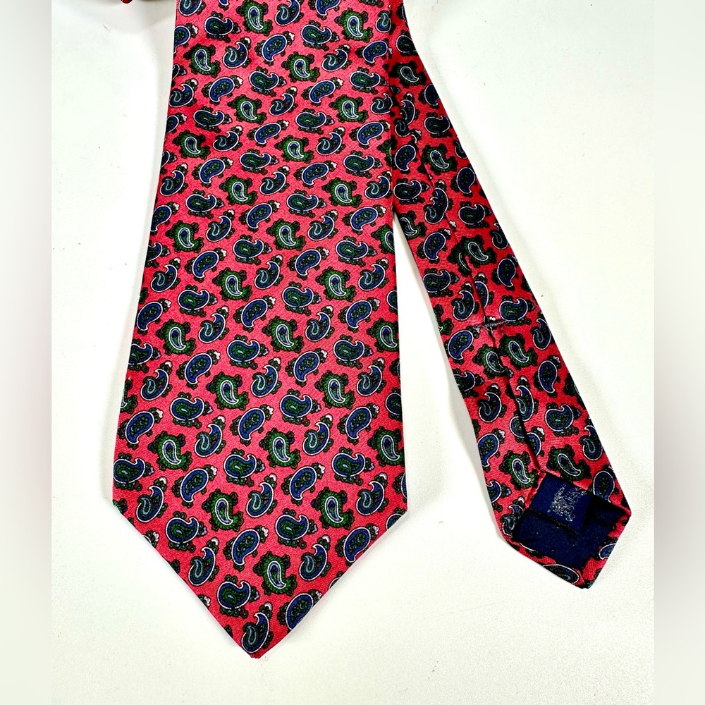 Burberry Vibrant Paisley Print Tie 100% silk. Hand sewn in USA